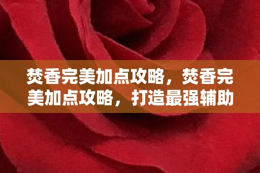 焚香完美加点攻略，焚香完美加点攻略，打造最强辅助角色