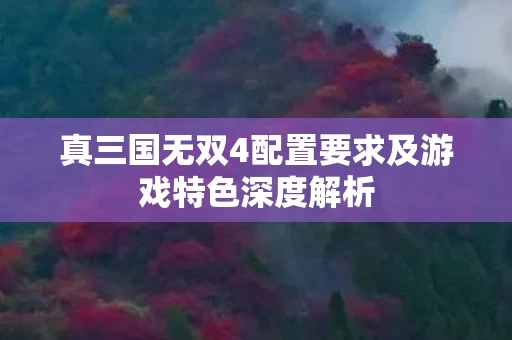 真三国无双4配置要求及游戏特色深度解析图片