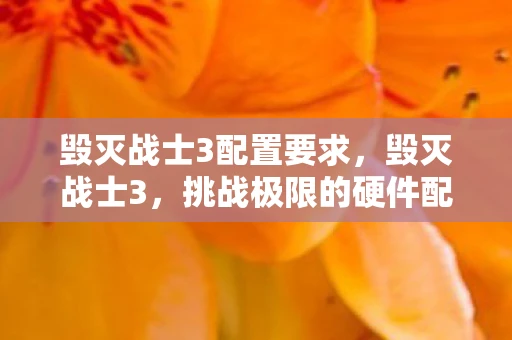 毁灭战士3配置要求,毁灭战士3,挑战极限的硬件配置需求 毁灭战士3配置要求,毁灭战士3,挑战极限的硬件配置需求