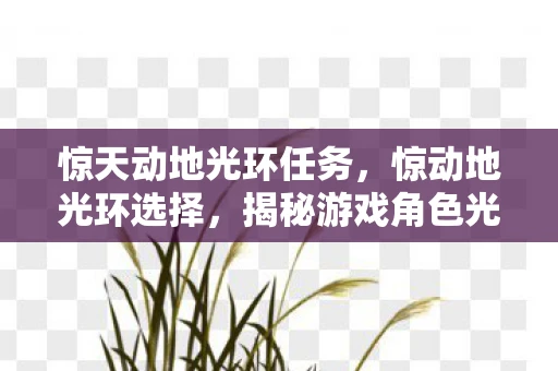 惊天动地光环任务,惊动地光环选择,揭秘游戏角色光环的奥秘 惊天动地光环任务,惊动地光环选择,揭秘游戏角色光环的奥秘