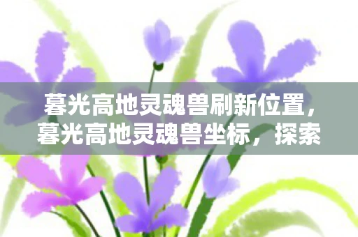 暮光高地灵魂兽刷新位置,暮光高地灵魂兽坐标,探索魔兽世界的神秘生物 暮光高地灵魂兽刷新位置,暮光高地灵魂兽坐标,探索魔兽世界的神秘生物
