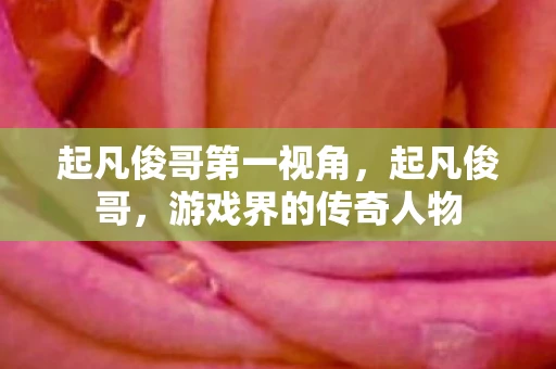 起凡俊哥第一视角,起凡俊哥,游戏界的传奇人物 起凡俊哥第一视角,起凡俊哥,游戏界的传奇人物