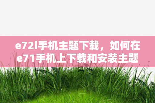 e72i手机主题下载,如何在e71手机上下载和安装主题 e72i手机主题下载,如何在e71手机上下载和安装主题