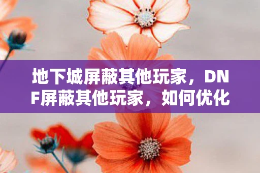 地下城屏蔽其他玩家,DNF屏蔽其他玩家,如何优化游戏体验 地下城屏蔽其他玩家,DNF屏蔽其他玩家,如何优化游戏体验