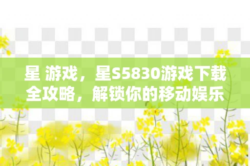 星 游戏,星S5830游戏下载全攻略,解锁你的移动娱乐新体验 星 游戏,星S5830游戏下载全攻略,解锁你的移动娱乐新体验