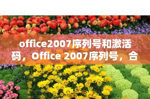 office2007序列号和激活码,Office 2007序列号,合法使用的重要性与获取途径 office2007序列号和激活码,Office 2007序列号,合法使用的重要性与获取途径