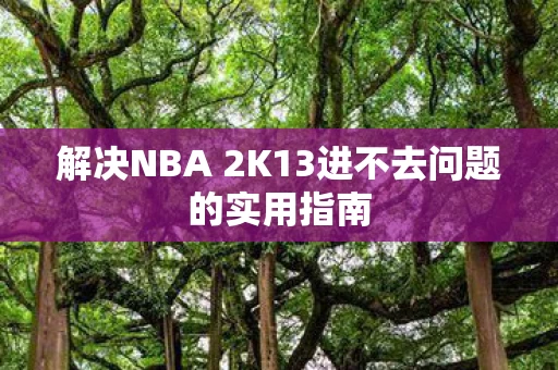 解决NBA 2K13进不去问题的实用指南图片