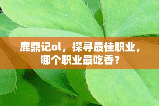 哪个职业最吃香图片