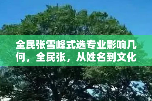 全民张雪峰式选专业影响几何,全民张,从姓名到文化的变迁 全民张雪峰式选专业影响几何,全民张,从姓名到文化的变迁