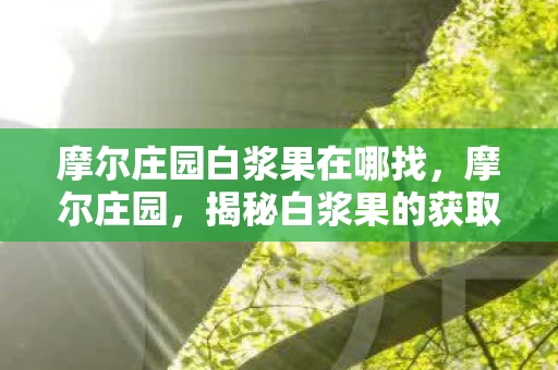 摩尔庄园白浆果在哪找，摩尔庄园，揭秘白浆果的获取途径