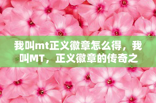 我叫mt正义徽章怎么得，我叫MT，正义徽章的传奇之旅