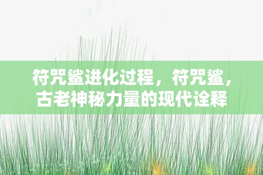 符咒鲨进化过程，符咒鲨，古老神秘力量的现代诠释
