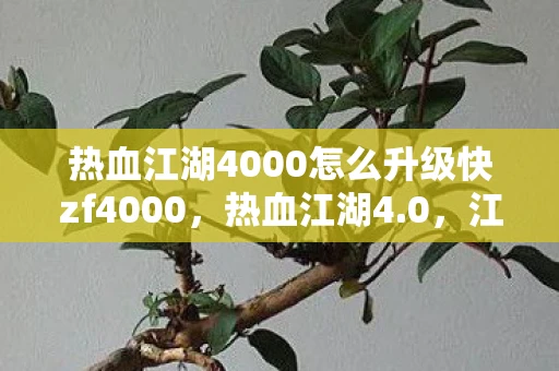 热血江湖4000怎么升级快zf4000，热血江湖4.0，江湖新纪元，再续经典传奇