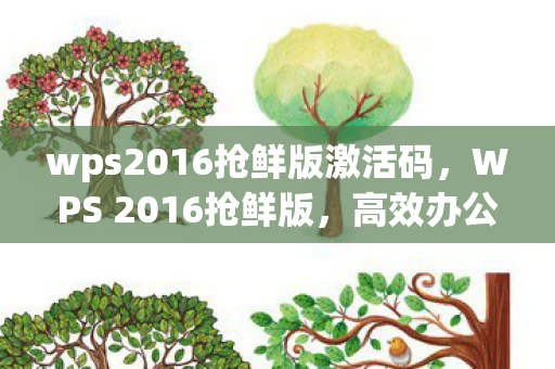 wps2016抢鲜版激活码,WPS 2016抢鲜版,高效办公的革新体验 wps2016抢鲜版激活码,WPS 2016抢鲜版,高效办公的革新体验