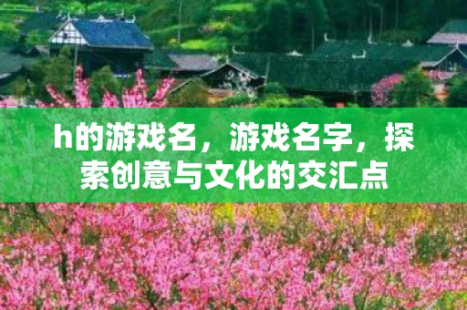 h的游戏名，游戏名字，探索创意与文化的交汇点