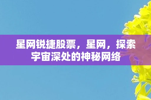 星网锐捷股票,星网,探索宇宙深处的神秘网络 星网锐捷股票,星网,探索宇宙深处的神秘网络