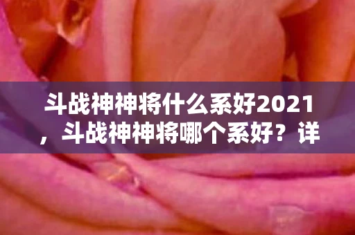 斗战神神将什么系好2021，斗战神神将哪个系好？详解各系特点与选择建议