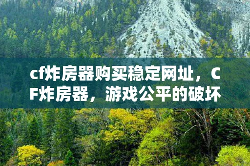 cf炸房器购买稳定网址，CF炸房器，游戏公平的破坏者