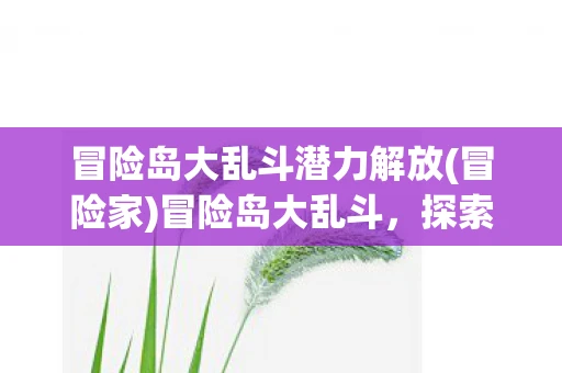 冒险岛大乱斗潜力解放(冒险家)冒险岛大乱斗，探索未知世界的奇幻之旅