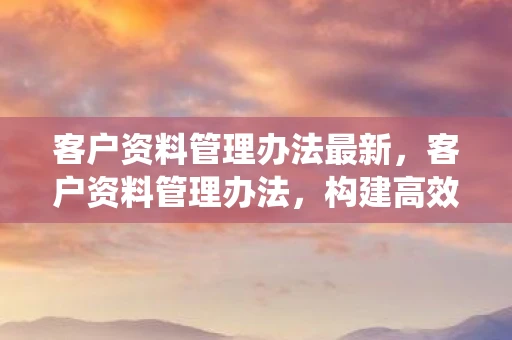 客户资料管理办法最新，客户资料管理办法，构建高效客户管理系统的关键步骤