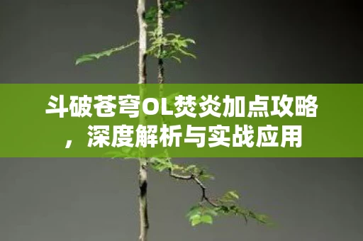 斗破苍穹OL焚炎加点攻略图片