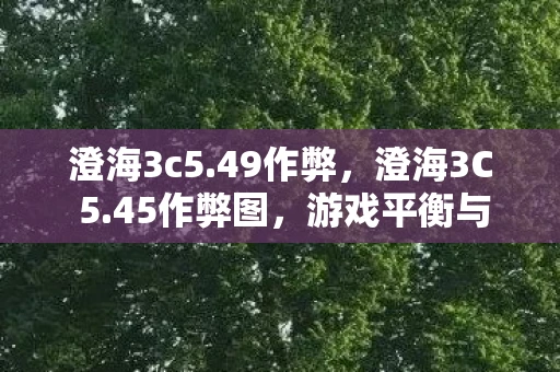 澄海3c5.49作弊，澄海3C 5.45作弊图，游戏平衡与作弊的灰色地带