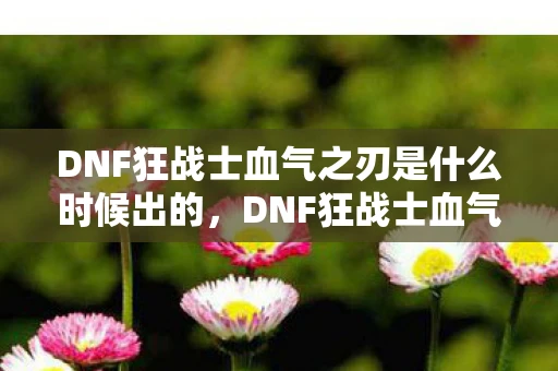 DNF狂战士血气之刃是什么时候出的，DNF狂战士血气之刃，解锁战斗新境界
