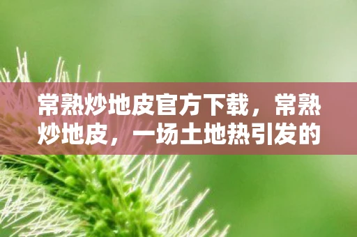 常熟炒地皮官方下载,常熟炒地皮,一场土地热引发的思考 常熟炒地皮官方下载,常熟炒地皮,一场土地热引发的思考
