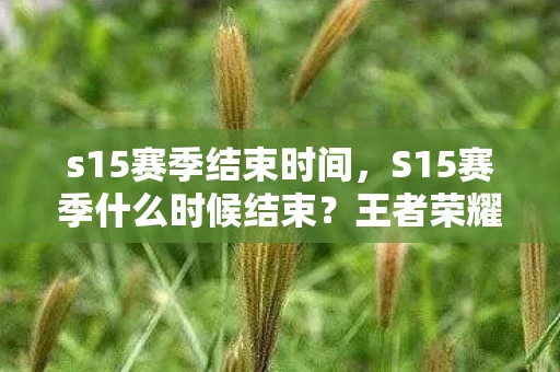 s15赛季结束时间,S15赛季什么时候结束?王者荣耀赛季时间详解 s15赛季结束时间,S15赛季什么时候结束?王者荣耀赛季时间详解