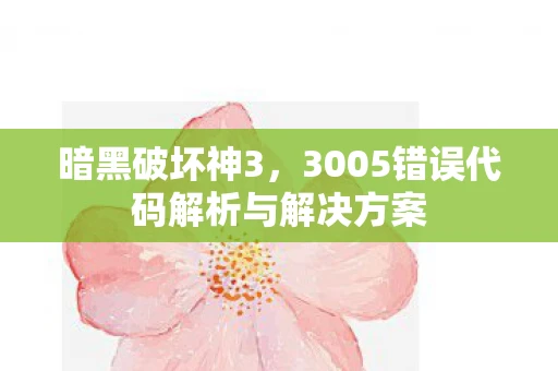 暗黑破坏神3,3005错误代码解析与解决方案 暗黑破坏神3,3005错误代码解析与解决方案
