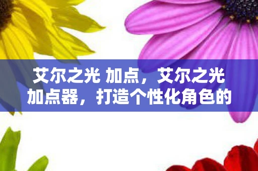 艾尔之光 加点,艾尔之光加点器,打造个性化角色的关键工具 艾尔之光 加点,艾尔之光加点器,打造个性化角色的关键工具