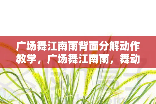 广场舞江南雨背面分解动作教学，广场舞江南雨，舞动在雨中的城市风景线