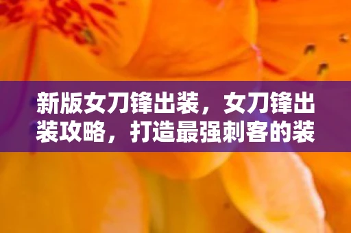 新版女刀锋出装，女刀锋出装攻略，打造最强刺客的装备搭配
