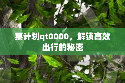 票计划qt0000,解锁高效出行的秘密 票计划qt0000,解锁高效出行的秘密