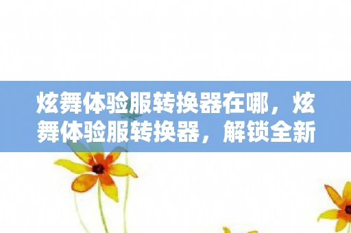 炫舞体验服转换器在哪，炫舞体验服转换器，解锁全新游戏体验的钥匙