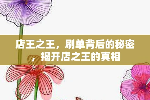 店王之王,刷单背后的秘密,揭开店之王的真相 店王之王,刷单背后的秘密,揭开店之王的真相