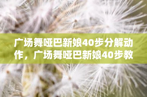 广场舞哑巴新娘40步分解动作，广场舞哑巴新娘40步教学，舞动情感，演绎经典