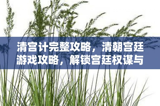 清宫计完整攻略,清朝宫廷游戏攻略,解锁宫廷权谋与智慧 清宫计完整攻略,清朝宫廷游戏攻略,解锁宫廷权谋与智慧