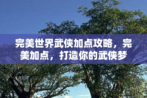 完美世界武侠加点攻略，完美加点，打造你的武侠梦