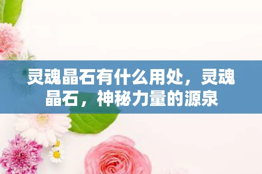 灵魂晶石有什么用处,灵魂晶石,神秘力量的源泉 灵魂晶石有什么用处,灵魂晶石,神秘力量的源泉