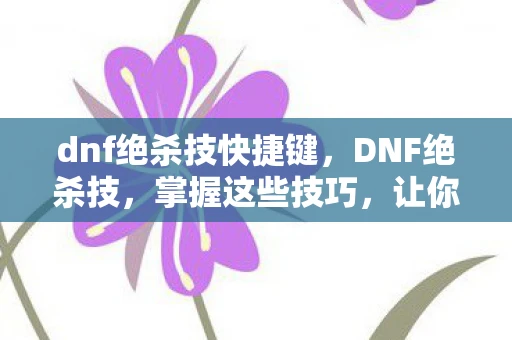 dnf绝杀技快捷键,DNF绝杀技,掌握这些技巧,让你成为游戏高手 dnf绝杀技快捷键,DNF绝杀技,掌握这些技巧,让你成为游戏高手