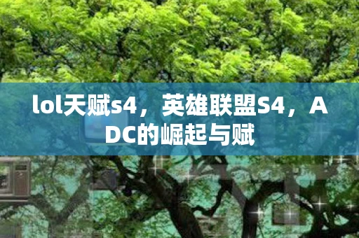 lol天赋s4,英雄联盟S4,ADC的崛起与赋 lol天赋s4,英雄联盟S4,ADC的崛起与赋