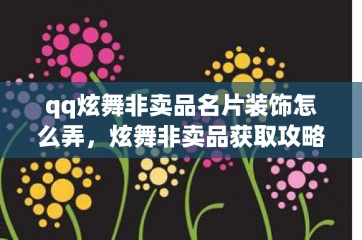 qq炫舞非卖品名片装饰怎么弄，炫舞非卖品获取攻略，解锁稀有道具的秘诀