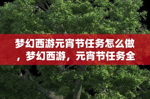 梦幻西游元宵节任务怎么做，梦幻西游，元宵节任务全解析，带你领略传统与游戏的完美融合