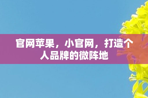 官网苹果,小官网,打造个人品牌的微阵地 官网苹果,小官网,打造个人品牌的微阵地