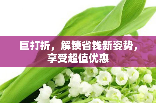 巨打折,解锁省钱新姿势,享受超值优惠 巨打折,解锁省钱新姿势,享受超值优惠