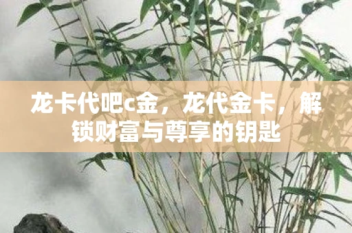 龙卡代吧c金，龙代金卡，解锁财富与尊享的钥匙