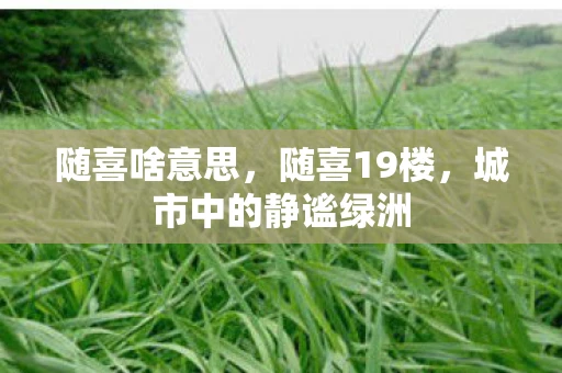 随喜啥意思，随喜19楼，城市中的静谧绿洲