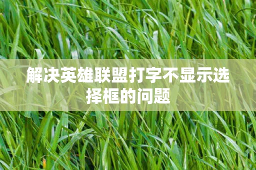 解决英雄联盟打字不显示选择框的问题图片