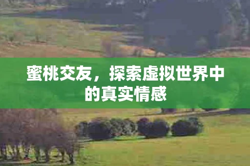 蜜桃交友，探索虚拟世界中的真实情感